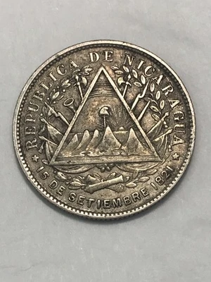 1887 H Nicaragua 20 Centavos .800 Silver - Nice, You Grade It (#Za83) - Image 1 of 4