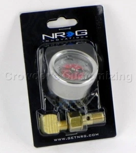 NRG Liquid Filled Fuel Regulator Gauge 100psi Red - Picture 1 of 5