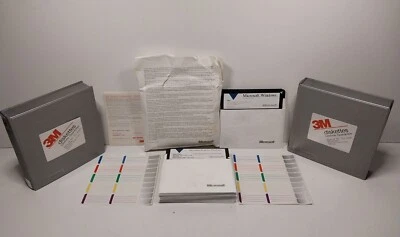Microsoft Windows 3.0 & Word 2.0 5.25" Floppy Discs Plus Cases OS Retro Gaming - Image 1 of 4