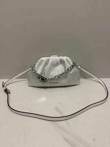 MICHAEL KORS NOLA SMALL CHAIN CLUTCH Optic White - Picture 1 of 8