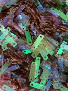 Sequins Rectangle 9mm Smoky Plum Purple Mix AB Iridescent Clear Choose Pack Size - Imagen 1 de 1