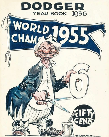 1956 Brooklyn Dodgers Baseball Program Cover Poster Art Print Reproduction 13x19 Cover