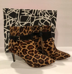 Diane Von Furstenberg Vacchetta Ankle Boots Heels Black Leopard 8 M $398 - Picture 1 of 12