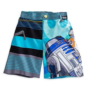 Disney Store Star Wars Force Awakens R2-D2 BB-8 Jedi Boy Swimsuit Suit Trunks - Picture 1 of 2