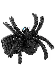 Schwarz Kristall Spinne Chunky Stretch Ring - Bild 1 von 2