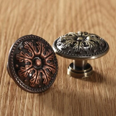 1/2/5/6/8/10Pcs Flower Floral Cabinet Drawer Wardrobe Pull Handle Round Knob - Image 1 of 4