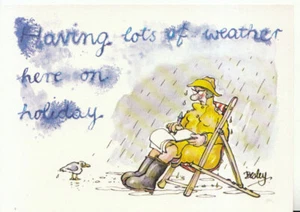 Humour Postcard - Having Lots of Weather Here On Holiday - Ref 12829A - Picture 1 of 2