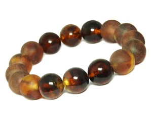 Bernstein Armband (Frauen- & Männer) Kombi: cognacfarben matt und glänzend - Picture 1 of 1
