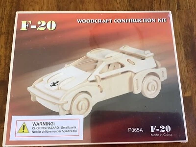 Sports Car 3D Puzzle - F-20 Woodcraft Construction Kit (New/Sealed) - Image 1 of 3