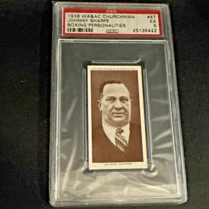 1938 JOHNNY SHARPE #47 BOXING CARD WA&AC CHURCHMAN PSA GRADED 5 - TUB CH - Picture 1 of 2