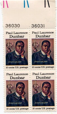 Scott #1554 Paul Laurence Dunbar (2) Plate Blocks of 4 Stamps (8 total) - MNH - Image 1 of 2