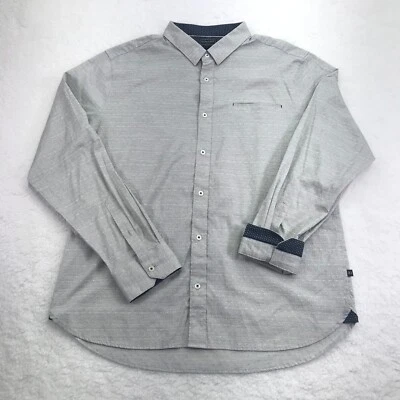 Camisa masculina 7 diamantes extra grande cinza soul man dobby elástica punho flip - Imagem 1 de 4