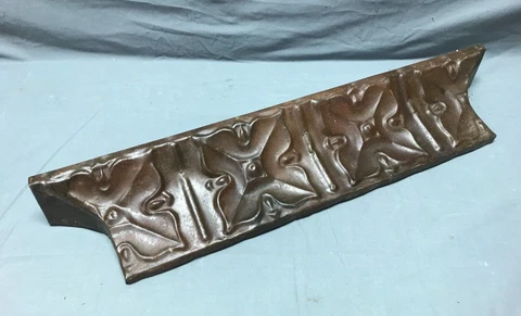 Architectural Embossed Reclaimed Small Tin Mantle 2' Foot Shelf Old 466-23B Cover