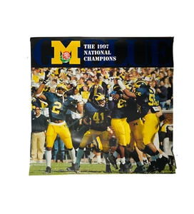 Vtg 90s University of Michigan Football 1997 Rose Bowl Champions Poster 25x23 - Picture 1 of 9
