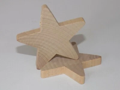 2 piezas Nuevo Artesanía de Madera Cruda Sin Acabar 2" Estrella Hecho en EE. UU.! LOTE DE DOS Foto 1 de 4