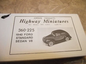 Jordan Products Highway Miniatures #225 HO Scale 1940 Ford V8 Sedan Model Kit - Picture 1 of 2