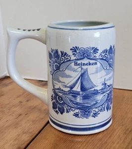 "Vintage Heineken Pietra Birra Delft Blu Dipinta a Mano Made In Holland 5 1/4" - Foto 1 di 5