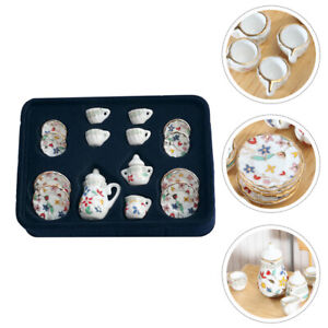  Ceramiczny serwis do herbaty dekoracja mini akcesoria dla lalek miniaturowe przedmioty