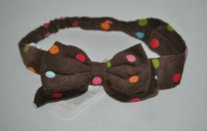 Girl's Brown Dots Headband WINTER CHEER Corduroy Stretchy 12 GY WINTER - Picture 1 of 1