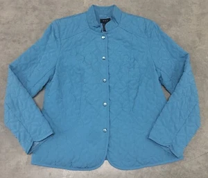 RQT Quilted Jacket Womens Large Lightweight Snap Front Closure Lined - Picture 1 of 15