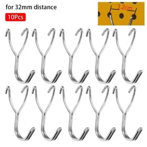 10Pcs Peg Board Hooks Stainless Steel Pegs Hanging Board Hole Hooks Home Storage - Picture 1 of 14