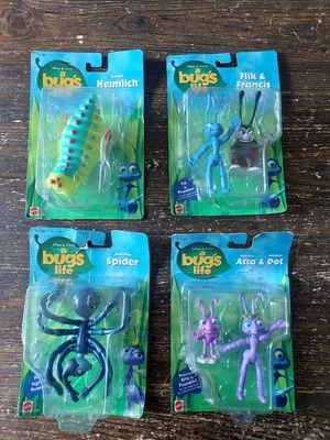 A Bug's Life Toy Figure Bundle Flik Francis Heimlich Atta Dot Spider Mattel 90s  - Image 1 of 4