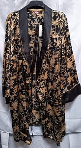 Morgenmantel Damen Animal Print Schwarz Gold Dschungel Design UK 28-30 - Bild 1 von 6