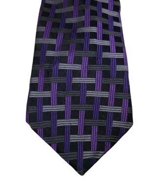 Corbata de cuello Paul Dione líneas geométricas 100 % seda para hombre Foto 1 de 4