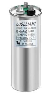 HVAC 45+5 (uF/MFD) Dual Run/Start Kondensator für A/C Lüftermotor und Kompressoreinheit - Bild 1 von 5