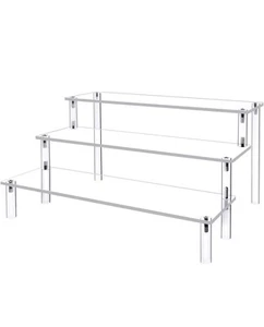 Clear Acrylic Display Riser 3 Tier Cupcake Stand Shelf for Decorations - Imagen 1 de 6