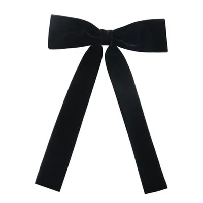 Western String Ties for Men Velvet Western Colonel Bolo Bow Tie Solid Black - Image 1 of 4
