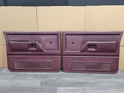 Dodge Ramcharger D100 D150 1987-1993 juego de paneles de puerta delantera granate con ventana de manivela Foto 1 de 4