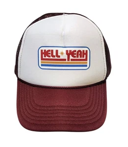 Vintage Truckermütze mit Druckknopflasche "HELL YEAH" Schaumstoff - Bild 1 von 4