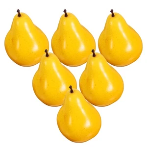 6pcs Lifelike Artificial Pears: Faux Pears Realistic Fake Fruits Model Seasonal - Picture 1 of 12