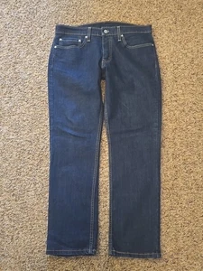 Levis 511 Jeans Mens 34x32 Blue Denim Slim Fit Stretch Tapered Leg Classic - Picture 1 of 21