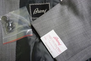 Brioni Palatino 100% Wool Solid Gray 2 Pc Suit Jacket Pants Sz 40R BRAND NEW - Picture 1 of 12