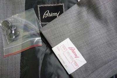 Brioni Palatino 100% Wool Solid Gray 2 Pc Suit Jacket Pants Sz 40R BRAND NEW - Image 1 of 4