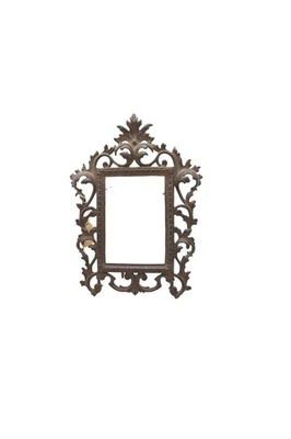 Moldura antiga de latão ornamentada rococó pendurada, pequena, estilo rococó, em pé - Imagem 1 de 4