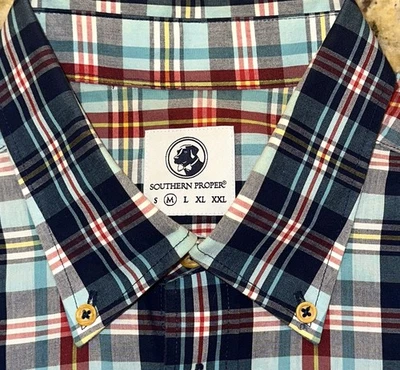 Southern Proper Men’s Multicolor Plaid Button Down Long Sleeve Shirt Size M - Image 1 of 4