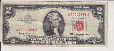 TWO DOLLAR FEDERAL RESERVE NOTE UNITED STATES OF AMERICA SERIES 1963 $2 BILL - Image 1 of 2