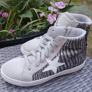 Russell & Bromley High Star Silver Zebra Glitter Sneaker UK 7 UVP 140£ - Bild 1 von 13