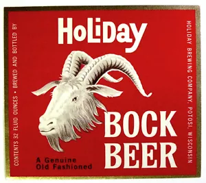 Holiday Brewing Co. HOLIDAY BOCK BEER label WI 32 ounces - Picture 1 of 1