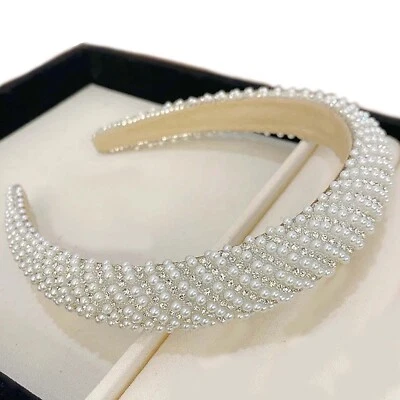 Diadema nupcial de perlas y diamantes de imitación para mujer talla única OS accesorio para el cabello Foto 1 de 4