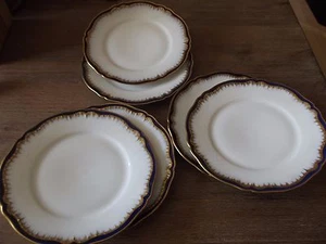ANTIQUE THEODORE HAVILAND LIMOGES FRANCE PORCELAINE MOUSSELINE 6 cakes plates - Picture 1 of 6