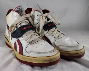 Vintage Reebok 1989 Hammer Hi Top Sneakers Men’s USA Size 10 White Red 80s Retro - Picture 1 of 10