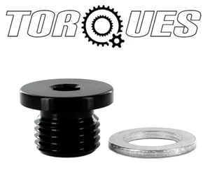M12x1.25 Round Head Port Plug with Washer In Black - Picture 1 of 2