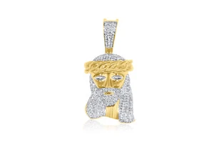DIJE JESÚS ORO AMARILLO 10K DIAMANTE .40 CTW - Imagen 1 de 2
