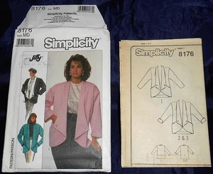 NUEVA CHAQUETA Simplicity 8176 Misses Muy Suelta Sin Forrar Patrón Talla Mediana - Imagen 1 de 2