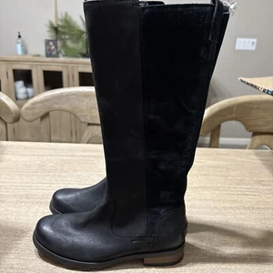 Sorel Emelie 15" hohe Lederreitstiefel Reißverschluss Damengröße 6 schwarz neu mit Etikett - Bild 1 von 9