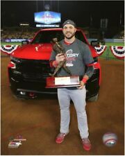 Steve Pearce 2018 Boston World Series Champions MVP Trophy Authentic 8x10 Photo